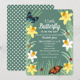 Eine kleine Butterfly Spring Baby Dusche Einladung