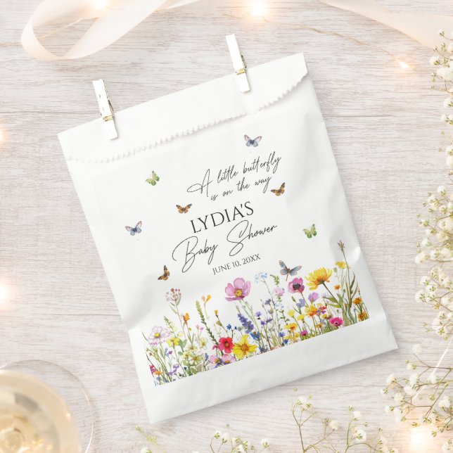 Eine kleine Butterfly-Wildblumen Kinderdusche Geschenktütchen (Ausgeschnitten)
