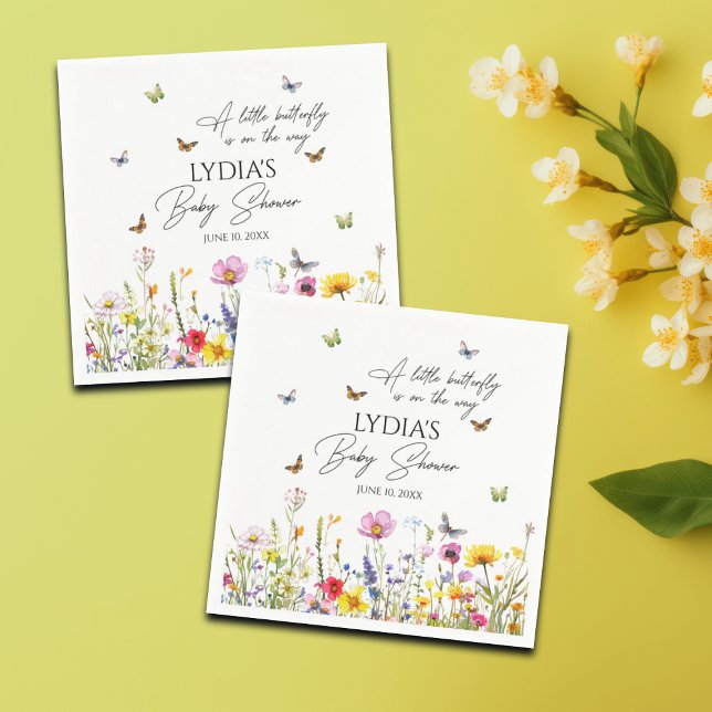 Eine kleine Butterfly-Wildblumen Kinderdusche Serviette (Von Creator hochgeladen)