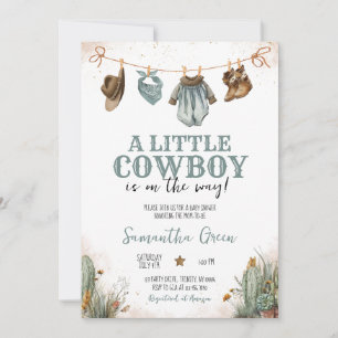 Eine kleine Cowboy-Babydusche Einladung