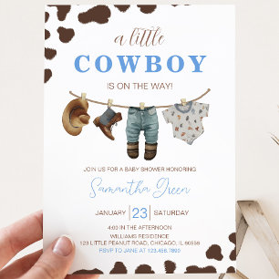 Eine kleine Cowboy-Babydusche Einladung