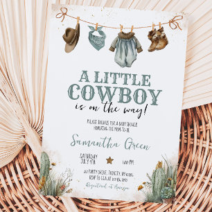 Eine kleine Cowboy-Babydusche Einladung