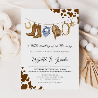 Eine kleine Cowboy-Babydusche Einladung