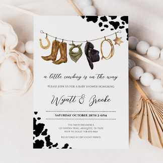 Eine kleine Cowboy-Babydusche Einladung