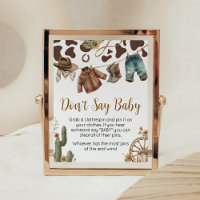 Eine kleine Cowboy-Babydusche sagt kein Baby