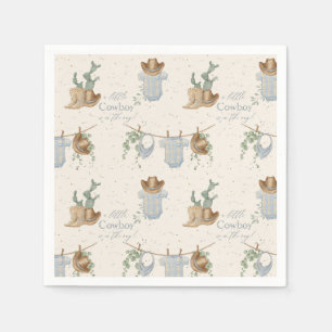 Eine kleine Cowboy-Babydusche Serviette
