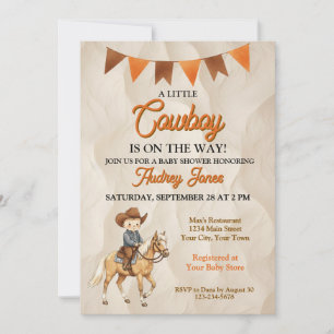 Eine kleine Cowboy-Babyparty ist auf dem Weg Einladung
