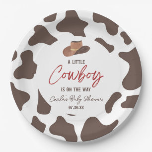 Eine kleine Cowboy-Cowboy-Rodeo-Western-Baby-Party Pappteller