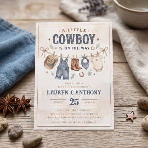 Eine kleine Cowboy ist auf dem Weg Junge Baby-Part Einladung