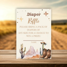 Eine kleine Cowboy-Western-Jungs-Windeln-Tombola