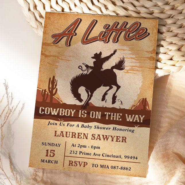 Eine kleine Cowboy-Western-Kinderdusche Einladung (Von Creator hochgeladen)