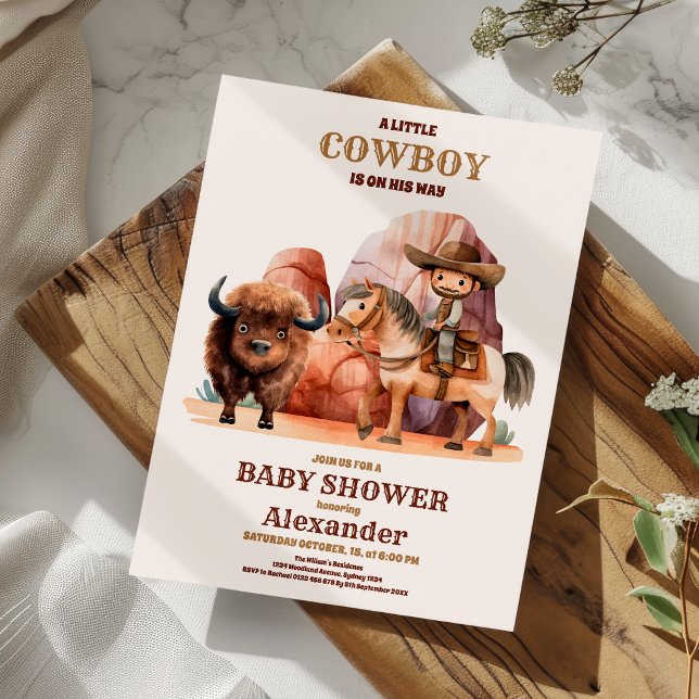 Eine kleine Cowboy-Western-Kinderdusche Einladung (Von Creator hochgeladen)