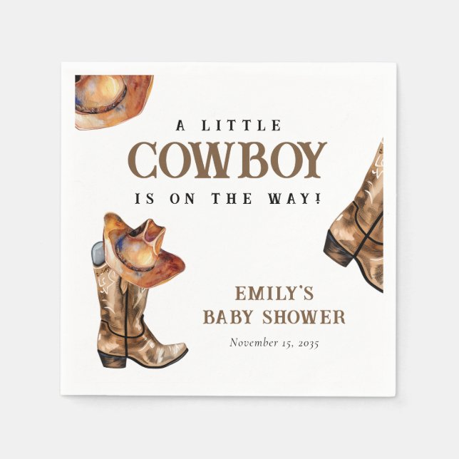 Eine kleine Cowboy-Western-Kinderdusche Serviette (Vorderseite)