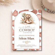 Eine kleine Cowboy-Western-Kuh-Druck-Baby-Party fü