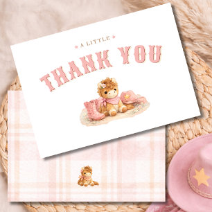 Eine kleine Cowgirl-Baby-Mädchen-Party Dankeschön Dankeskarte