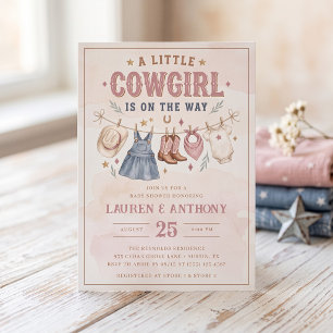 Eine kleine Cowgirl ist auf dem Weg Mädchen Baby S Einladung