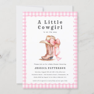 Eine kleine Cowgirl Pink Baby Dusche Einladung