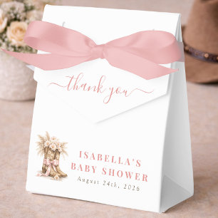 Eine kleine Cowgirl Rosa Baby Girl Shower Danke Geschenkschachtel