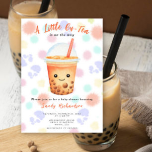 Eine kleine Cu-Tea-Bubble-Tea-Baby-Party Einladung