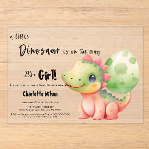 Eine kleine Dinosaurier-Baby-Party kommt Acryleinladungen