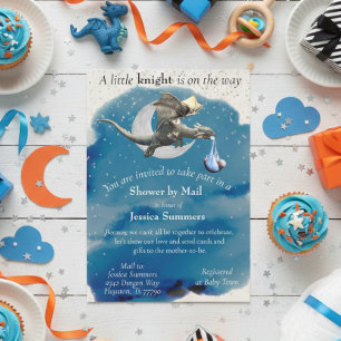 Eine kleine Dragon Babydusche mit Mail Silver Einladung