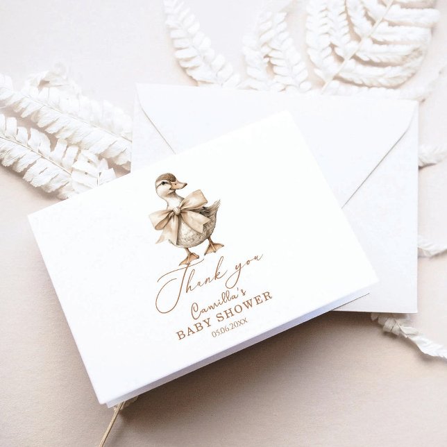 Eine kleine Duckling Vintage Babydusche Dankeskarte (Von Creator hochgeladen)