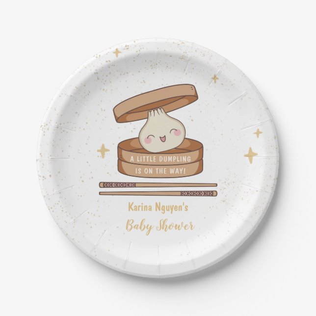 Eine kleine duftende Babydusche Pappteller (Vorderseite)