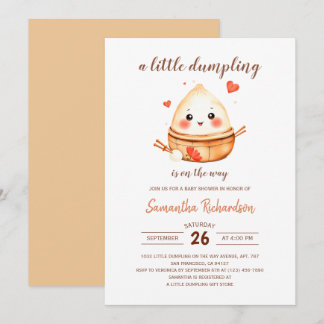 Eine kleine Dumpling ist auf dem Weg Bao Babydusch Einladung
