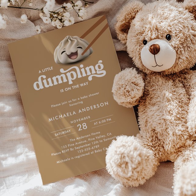 Eine kleine Dumpling ist auf dem Weg zur Babydusch Einladung (Von Creator hochgeladen)