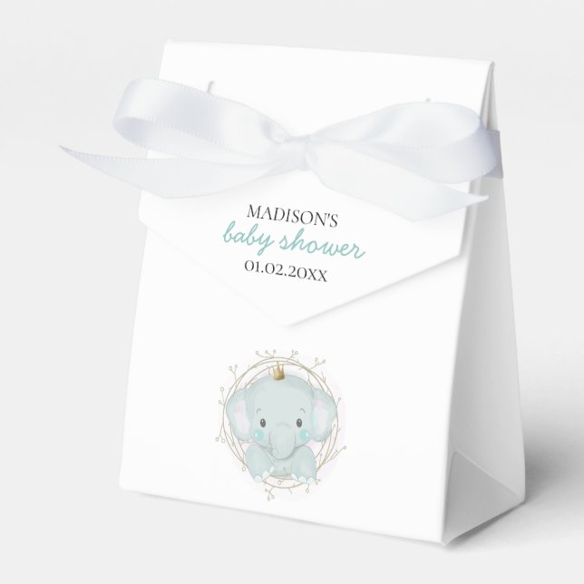 Eine kleine Elefantenjunge Dusche Geschenkschachtel (Vorderseite)