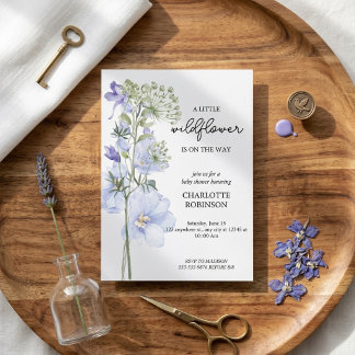 Eine kleine elegante Wildblume Girl Baby Dusche Einladung