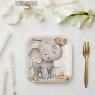 Eine kleine Erdnuss-Baby-Party Pappteller