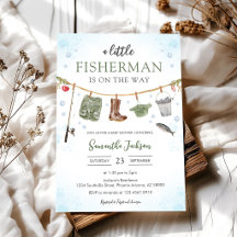 Eine kleine Fischer-Fisch-Baby-Party-Einladung