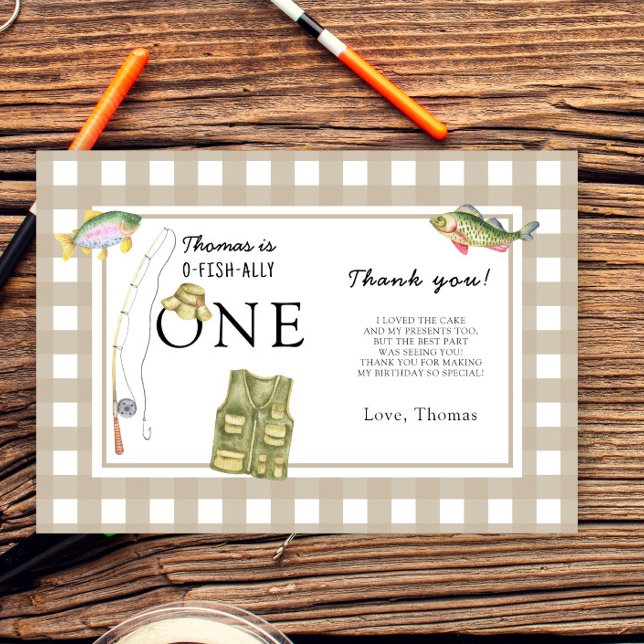 Eine kleine Fischerman Birthday Party Dankeskarte (Von Creator hochgeladen)