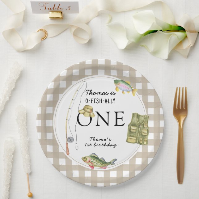 Eine kleine Fischerman Birthday Party Pappteller (Hochzeit)