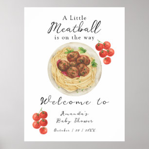 Eine kleine Frikadelle ist auf dem Weg Baby Shower Poster