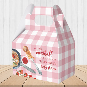 Eine kleine Frikadelle ist auf dem Weg Rosa Babypa Geschenkschachtel