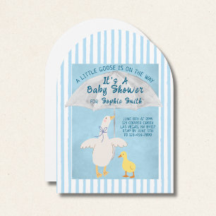 Eine kleine Gans ist unterwegs eine Babydusche Einladung