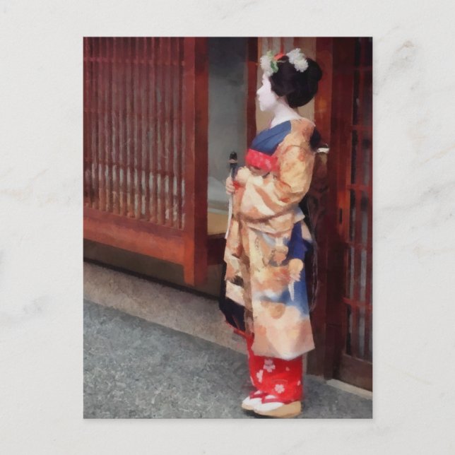 Eine kleine Geisha Art Postkarte (Vorderseite)