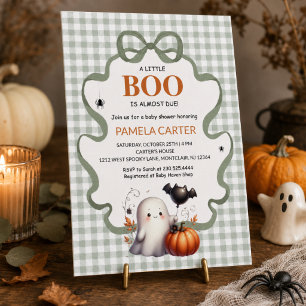 Eine kleine Geist ist bald fällig Grüner Halloween Einladung