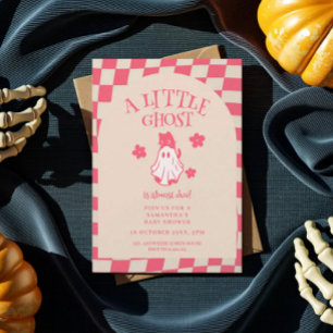 Eine kleine Geister-Retro-Halloween-Baby-Party Einladung