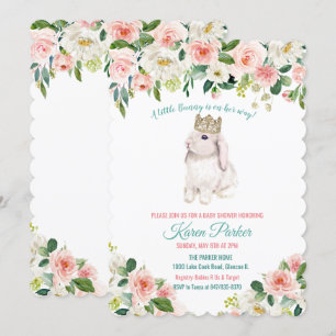 Eine kleine Hasen-Aquarell-Einladung zur Babyparty Einladung