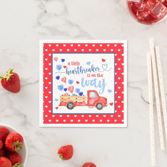 Eine kleine HeartBreaker Babydusche Napkin Serviette (Beispiel)