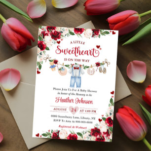 Eine kleine Herzensbrecher-Valentins-Baby-Party fü Einladung