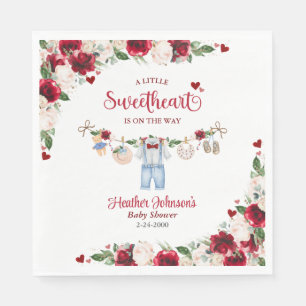 Eine kleine Herzensbrecher-Valentins-Baby-Party fü Serviette