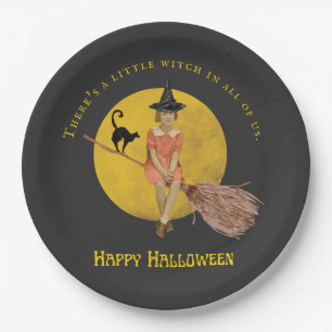 Eine kleine Hexe in uns allen Halloween Pappteller