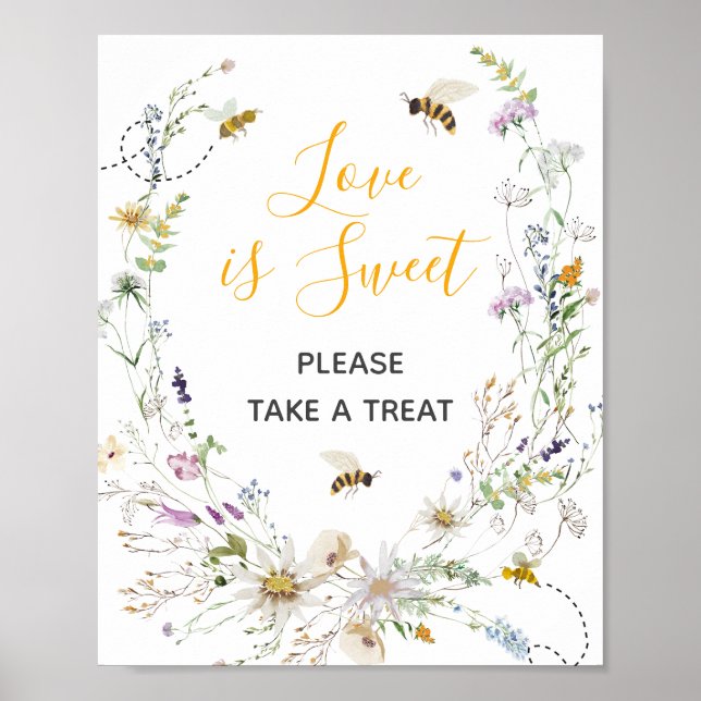 Eine kleine Honey Bee Baby Dusche Liebe ist süß Poster (Vorne)