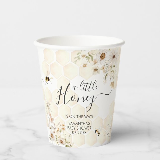 Eine kleine Honey Bee Baby Dusche Pappbecher (Vorderseite)