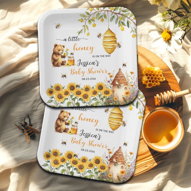 Eine kleine Honey Bee Baby Dusche Pappteller (Von Creator hochgeladen)