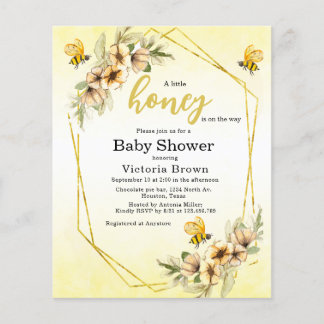 Eine kleine Honigbiene Baby Shower Einladung